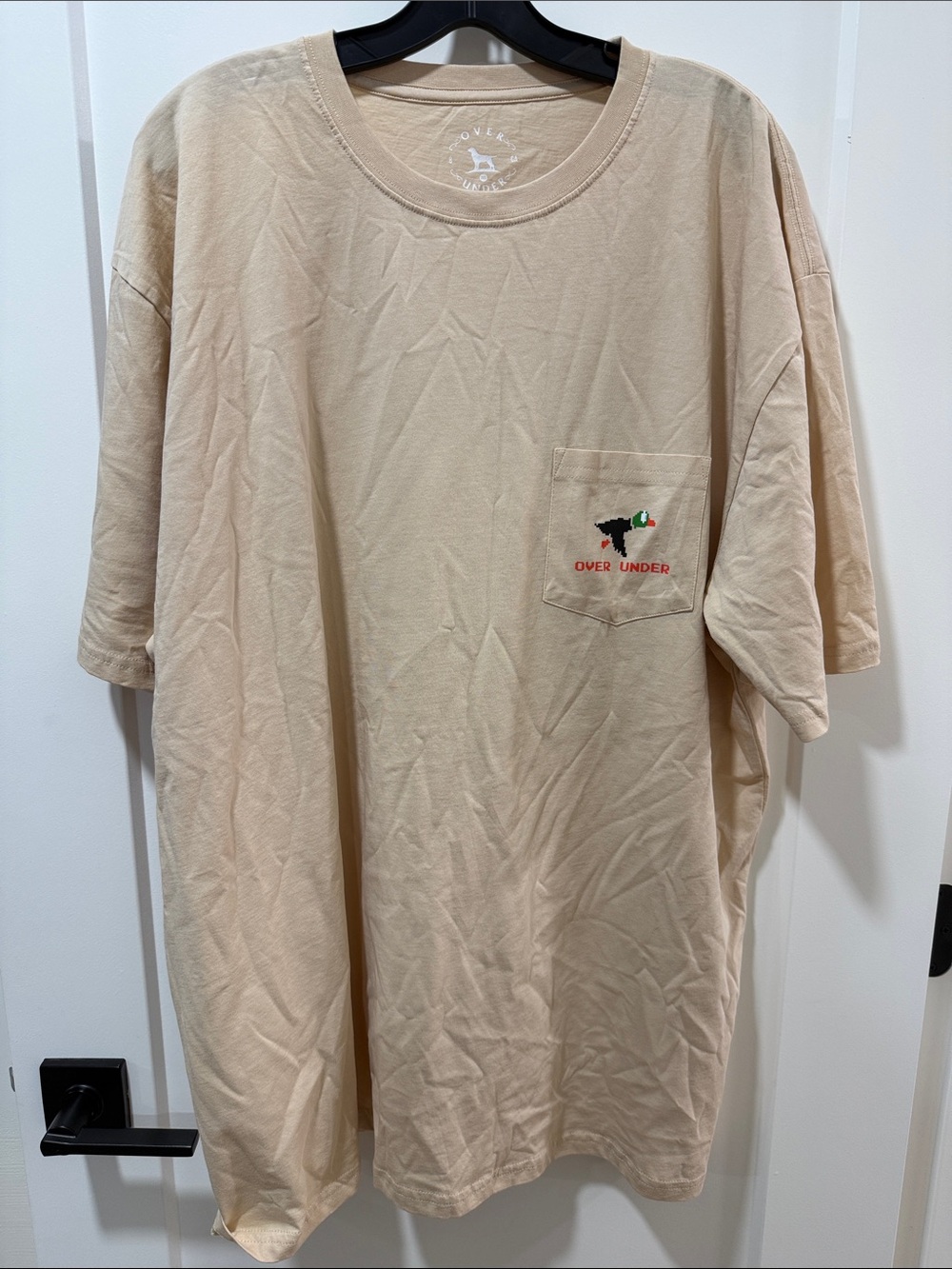 Over Under Men's Pocket T-Shirt in Beige - 2XL